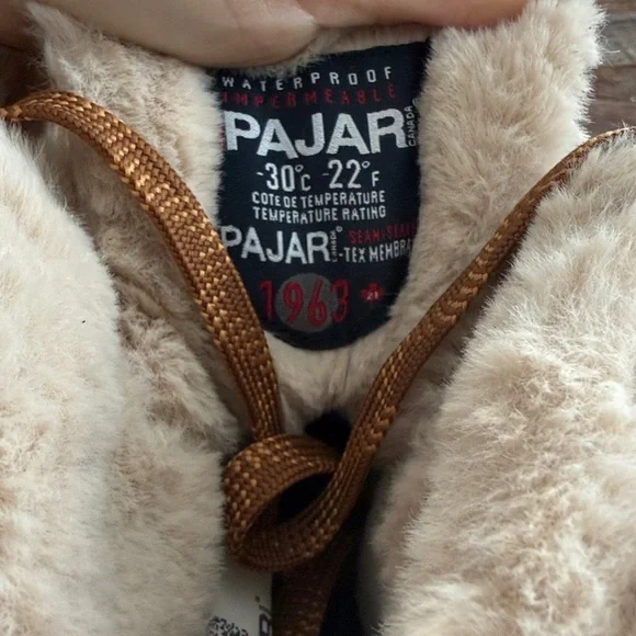 Pajar Canada Giselle Waterproof Leather Snow Boots Fur Lined Brown - Picture 7 of 11